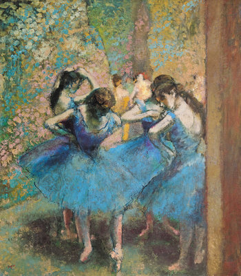 Dancers in blue, 1890 (oil on canvas) by Edgar Degas - print