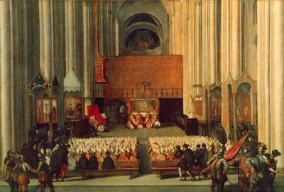 The Council of Trent, 4th December 1563 (oil on canvas) by Italian School - print