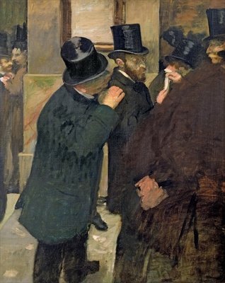 At the Stock Exchange, c.1878-79 (oil on canvas) by Edgar Degas - print