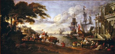 Fine Art Print of View of a Port in the Orient by Hendrik van Minderhout