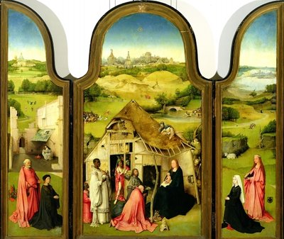 The Adoration of the Magi, 1510 (oil on panel) by Hieronymus Bosch - print
