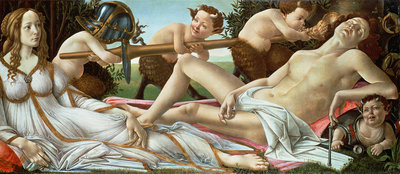 Venus and Mars, c.1485 (tempera and oil on panel) by Sandro Botticelli - print