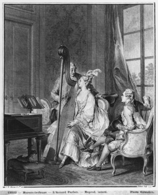 Fine Art Print of The perfect chord, engraved by Isidore Stanislas Helman by Jean Michel the Younger Moreau