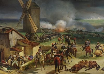 Battle of Valmy, 20th September 1792, 1835 (oil on canvas) (detail of left hand side) by Jean Baptiste Mauzaisse - print