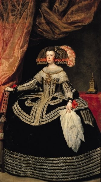 Fine Art Print of Queen Maria Anna by Diego Rodriguez de Silva y Velazquez