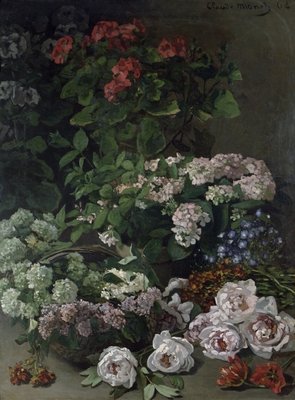 Spring Flowers, 1864 (oil on canvas) by Claude Monet - print