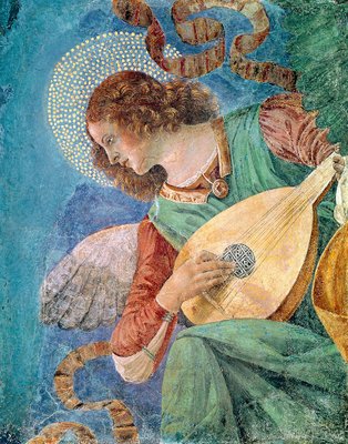 Angel Musician (fresco) by Melozzo da Forli - print