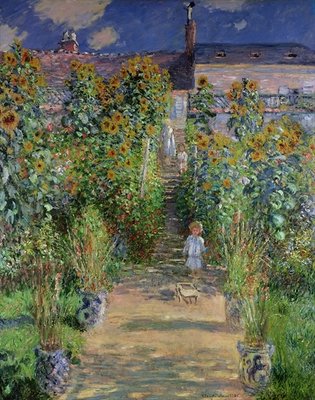 The Artist's Garden at Vetheuil, 1880 (oil on canvas) by Claude Monet - print