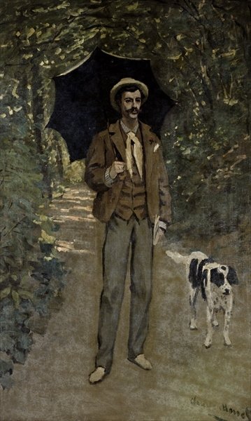 Man with an Umbrella, c.1868-69 (oil on canvas) by Claude Monet - print