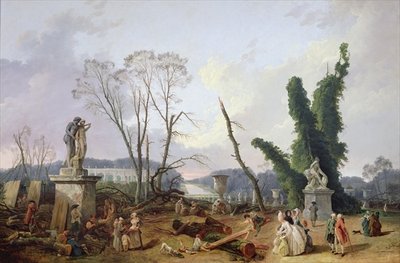 The Gardens of Versailles (oil on canvas) by Hubert Robert - print