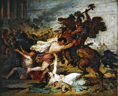 Fine Art Print of Sketch of The Ransack of Jerusalem by the Romans, 1824 by Francois Joseph Heim