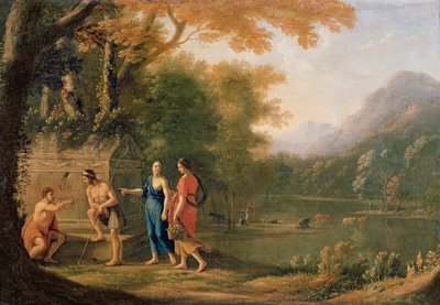 The Arcadian Shepherds (oil on canvas) by Laurent de La Hyre - print