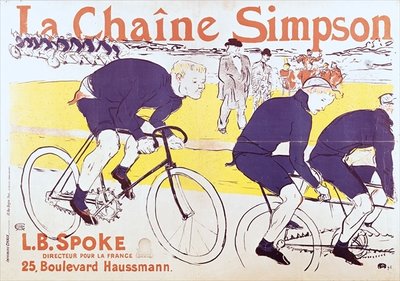The Simpson Chain, 1896 (colour litho) by Henri de Toulouse-Lautrec - print