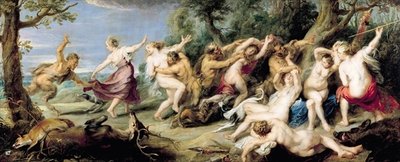 Fine Art Print of Diana and her Nymphs Surprised by Fauns, 1638-40 by Peter Paul Rubens