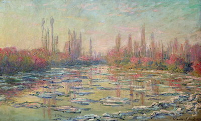 The Thaw on the Seine, near Vetheuil, 1880 (oil on canvas) by Claude Monet - print