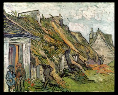 Thatched Cottages in Chaponval, Auvers-sur-Oise, 1890 (oil on canvas) by Vincent van Gogh - print