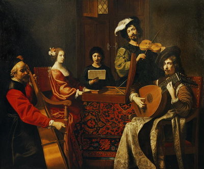 The Concert (oil on canvas) by Nicolas Tournier - print