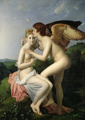 Psyche Receiving the First Kiss of Cupid, 1798 (oil on canvas) by Francois Pascal Simon, Baron Gerard - print