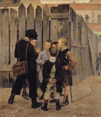 Fine Art Print of The Meeting, 1884 by Maria Konstantinova Bashkirtseva
