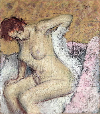 After the Bath (pastel &amp; gouache on paper) by Edgar Degas - print