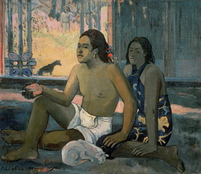 Eiaha Ohipa or Tahitians in a Room, 1896 (oil on canvas) by Paul Gauguin - print