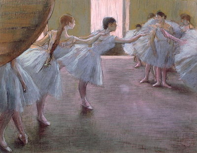 Dancers at Rehearsal, , 1875-1877 (pastel on cardboard) by Edgar Degas - print
