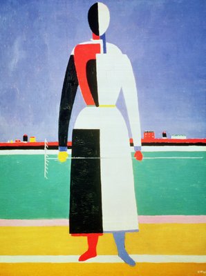 Woman with a Rake, c.1928-32 (oil on canvas) by Kazimir Severinovich Malevich - print