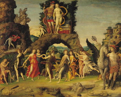 The Parnassus: Mars and Venus (oil on canvas) by Andrea Mantegna - print
