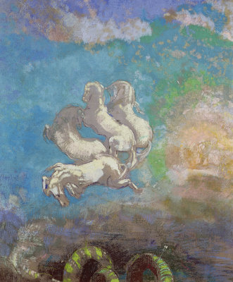 The Chariot of Apollo, c.1905-14 (oil and pastel on canvas) by Odilon Redon - print