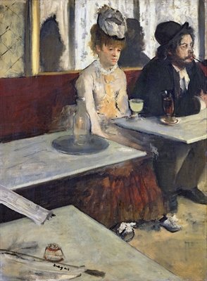 In a Cafe, or The Absinthe, c.1875-76 (oil on canvas) by Edgar Degas - print