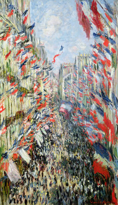 The Rue Montorgueil, Paris, Celebration of June 30, 1878 (oil on canvas) by Claude Monet - print