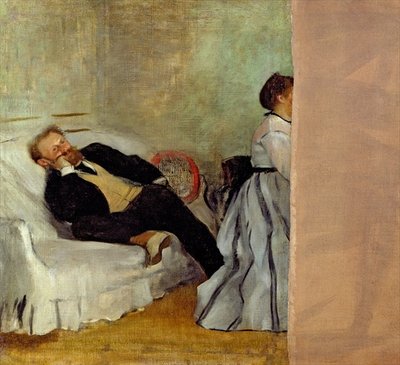 Monsieur and Madame Edouard Manet, 1868-69 (oil on canvas) by Edgar Degas - print