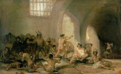 The Madhouse, 1812-15 (oil on canvas) by Francisco Jose de Goya y Lucientes - print