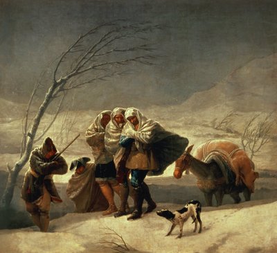 The Snowstorm, 1786-87 (oil on canvas) by Francisco Jose de Goya y Lucientes - print