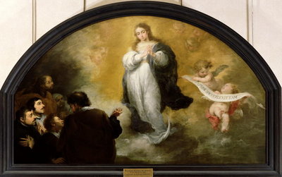 The Apparition of the Virgin, 1665 (oil on canvas) by Bartolome Esteban Murillo - print