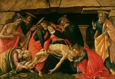 Lamentation of Christ. c.1490 (oil on panel) by Sandro Botticelli - print