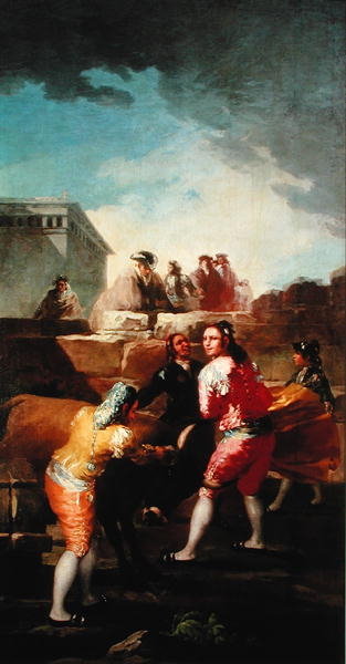 The Amateur Bullfight, 1778-80 (oil on canvas) by Francisco Jose de Goya y Lucientes - print