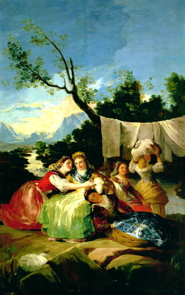 The Washerwomen, before 1780 (oil on canvas) by Francisco Jose de Goya y Lucientes - print