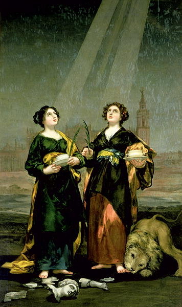 St. Justina and St. Rufina, 1817 (oil on canvas) by Francisco Jose de Goya y Lucientes - print