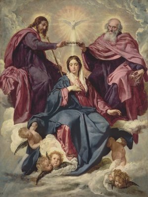 Coronation of the Virgin, c.1641-42 (oil on canvas) by Diego Rodriguez de Silva y Velazquez - print