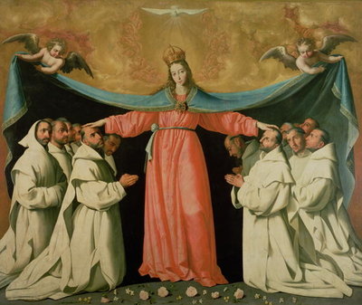 Virgin of the Misericordia Sheltering the Carthusians, c.1629 (oil on canvas) by Francisco de Zurbaran - print