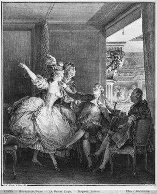 The Small Box, engraved by Charles Emmanuel Patas (1744-1802) c.1777 (engraving) (b/w photo) by Jean Michel the Younger Moreau - print