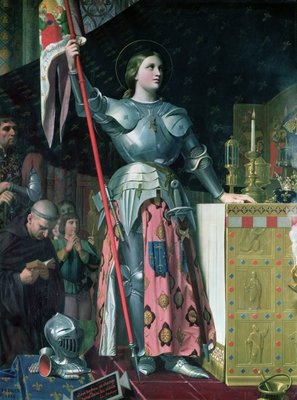 Joan of Arc (1412-31) at the Coronation of King Charles VII (1403-61) 17th July 1429, 1854 (oil on canvas) by Jean Auguste Dominique Ingres - print