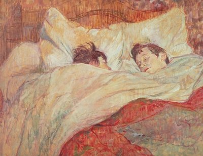 The Bed, c.1892-95 (oil on cardboard) by Henri de Toulouse-Lautrec - print