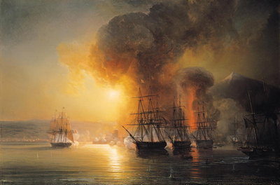 Capture of the Fort of Saint-Jean-d'Ulloa on 23rd November 1838, 1839 (oil on canvas) by Jean Antoine Theodore Gudin - print