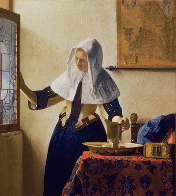 Young Woman with a Water Jug, c.1662 (oil on canvas) by Jan Vermeer - print