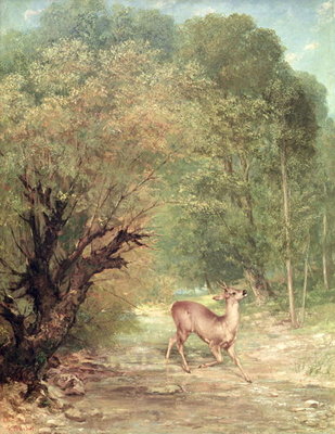The Hunted Roe-Deer on the alert, Spring, 1867 by Gustave Courbet - print