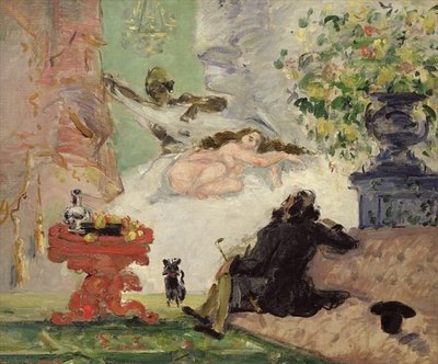 A Modern Olympia, 1873-74 (oil on canvas) by Paul Cezanne - print