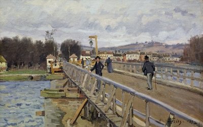 Footbridge at Argenteuil, 1872 (oil on canvas) by Alfred Sisley - print