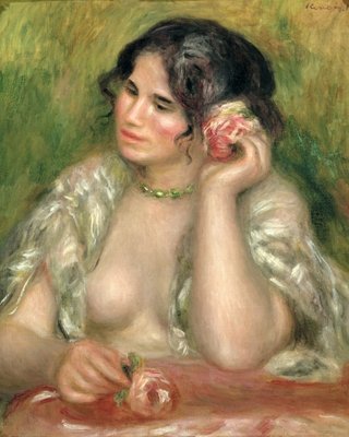 Gabrielle with a Rose, 1911 (oil on canvas) by Pierre Auguste Renoir - print
